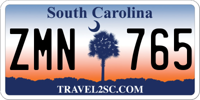 SC license plate ZMN765