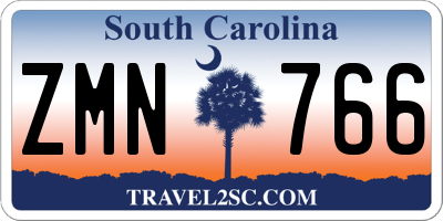 SC license plate ZMN766
