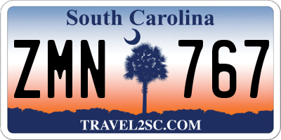 SC license plate ZMN767