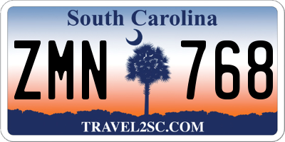 SC license plate ZMN768