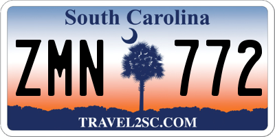 SC license plate ZMN772