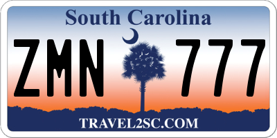 SC license plate ZMN777