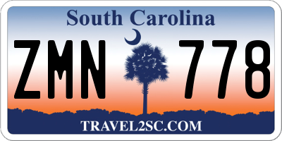 SC license plate ZMN778