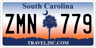 SC license plate ZMN779