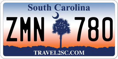 SC license plate ZMN780