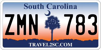 SC license plate ZMN783