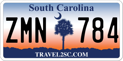 SC license plate ZMN784
