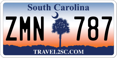 SC license plate ZMN787