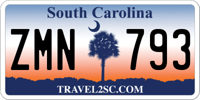 SC license plate ZMN793
