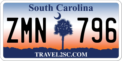 SC license plate ZMN796