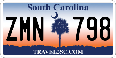 SC license plate ZMN798