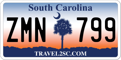 SC license plate ZMN799