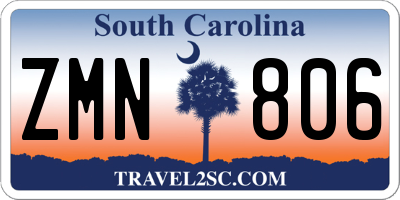 SC license plate ZMN806