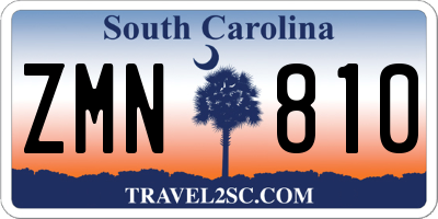 SC license plate ZMN810