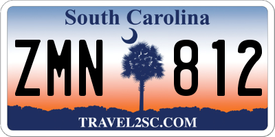 SC license plate ZMN812