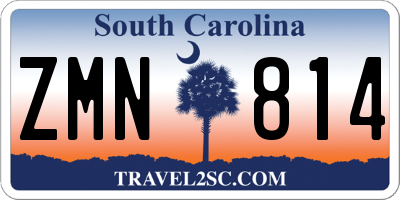 SC license plate ZMN814