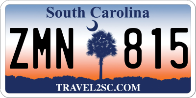 SC license plate ZMN815
