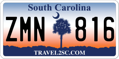 SC license plate ZMN816