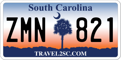 SC license plate ZMN821