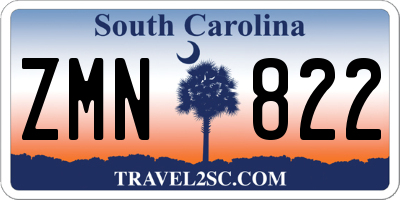 SC license plate ZMN822