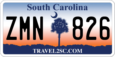 SC license plate ZMN826