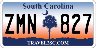 SC license plate ZMN827