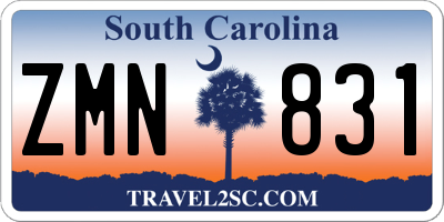 SC license plate ZMN831