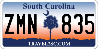 SC license plate ZMN835