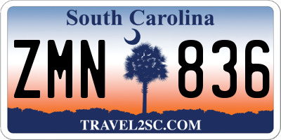 SC license plate ZMN836