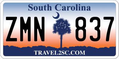 SC license plate ZMN837