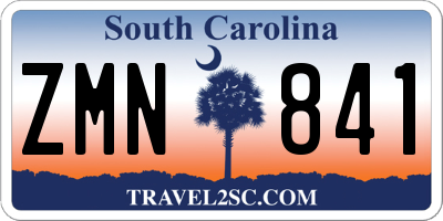 SC license plate ZMN841