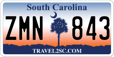 SC license plate ZMN843