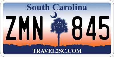 SC license plate ZMN845