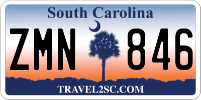 SC license plate ZMN846