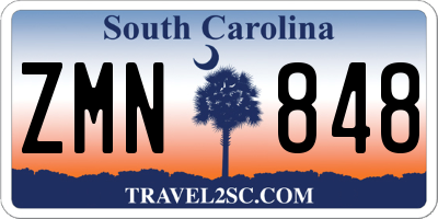 SC license plate ZMN848