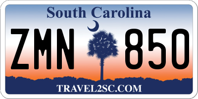 SC license plate ZMN850
