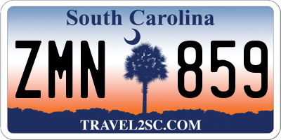SC license plate ZMN859