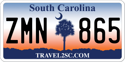 SC license plate ZMN865