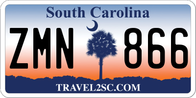 SC license plate ZMN866