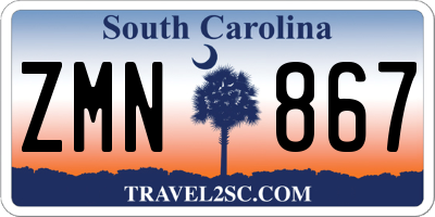 SC license plate ZMN867