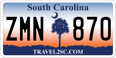 SC license plate ZMN870