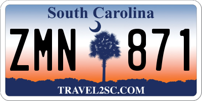 SC license plate ZMN871