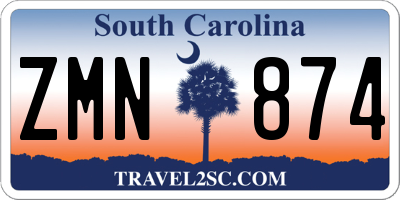 SC license plate ZMN874