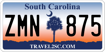 SC license plate ZMN875