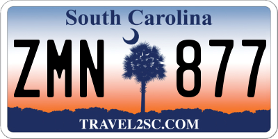 SC license plate ZMN877