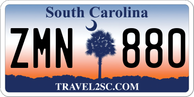 SC license plate ZMN880