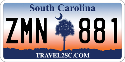 SC license plate ZMN881