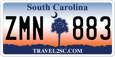 SC license plate ZMN883