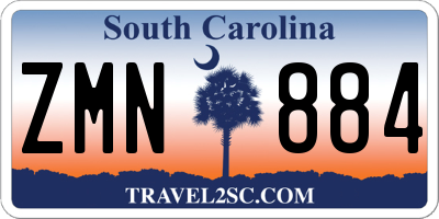 SC license plate ZMN884