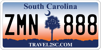 SC license plate ZMN888
